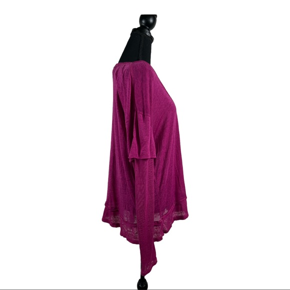 Free People OB537914 Top Relaxed Wild Aster Pink Size M - Picture 3 of 5